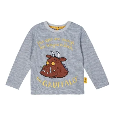 Boys Navy Striped Gruffalo Pattern Top