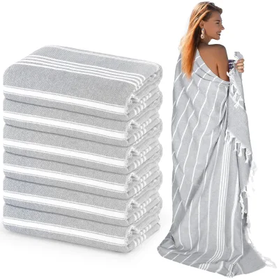 Haptom 100% Cotton Soft Towel Blanket Large Quick Dry Beach Blanket Travel Camping Bath Towel for Adults