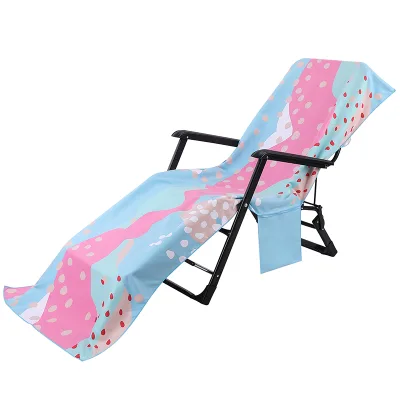 Slip-On Modern Beach Chair Towel Storage Pockets Quick Dry Sand Free Water Absorbent Anti-Slip Pool Beach Camping Chairs High