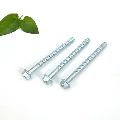 Slotted Indented Hex Washer Head Flange Blue White Tapcon Concrete Tapping Screws
