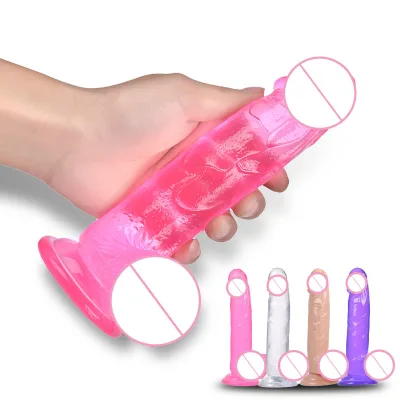 Realistic Crystal Strong Suction Cup Different Inch Dildos for Women