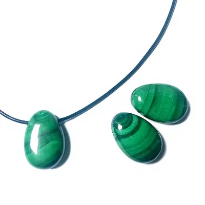 Miss Stone Wholesale Big Hole 3mm Water Drop Natural Green Malachite Stone Pendant Jewelry Necklace Making Guangdong Children's
