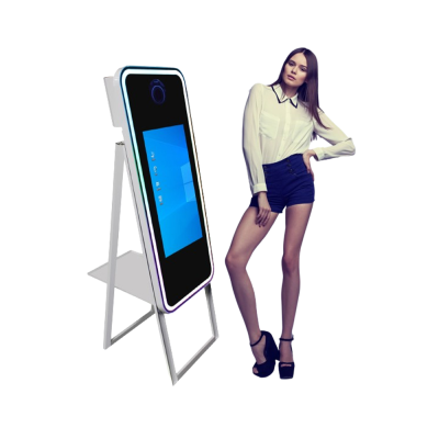 In the Smart Fotomaster Picture Magical Mirror of Memories on the Wall That Takes Selfie Me Photobooth Pictures