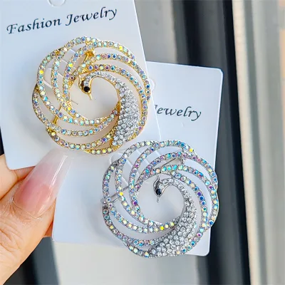 Fashion Peacock All-matched Personalized Brooch High-End Diamond-Studded Exaggerated Brooch