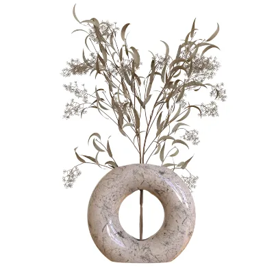 Artisanal Bud Ceramic Vases Nordic Handmade Pottery Vase Set Bookcase Display Decor Matte Craft Vase Artwork