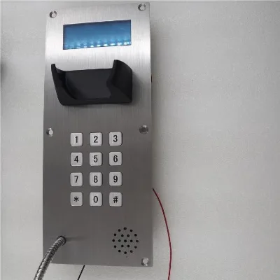 Customized SUS Metal LCD Screen Outdoor Analog Phone Dust and Waterproof Corded Telephone with Free Dial Emerncy Feature