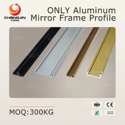 Custom Aluminum Mirror Frame 6063 T5 Aluminum Custom Width Depth Sandblasted Matte Round Mirror Frame
