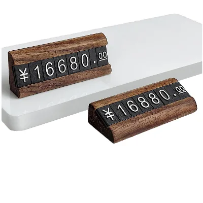 Solid Wood Eco-Friendly Engraved Adjustable Price Tag for Retail Shop Jewelry Price Display Christmas Decoration