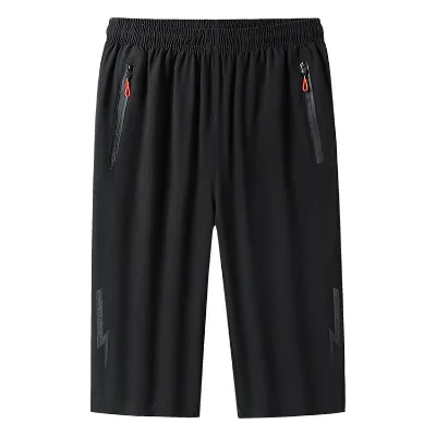 Competitive Price Men 3/4 Sport Pants Quick-drying Sports Loose Mens Capri Joggers Pant With Zip Pocket