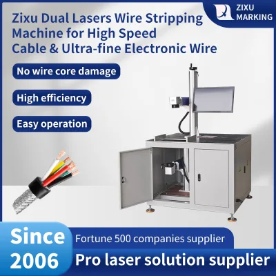 Dual Lasers Wire Stripping Machine 30W 50W 60W for High Speed Density Cable Ultra-fine Electronic Wire AI Computing Power Center