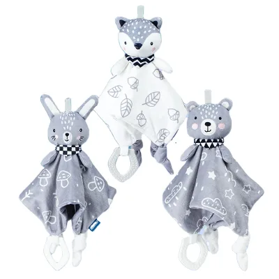 Wholesale Baby Plush Security Blanket Baby Teether Rattle 0-3Year