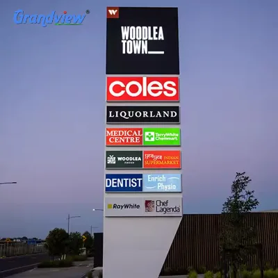 OEM Monument Sign Light Box Free Standing Led Advertising Digital Gas Price Aluminum Double Sided Gas Station Pylon Sign