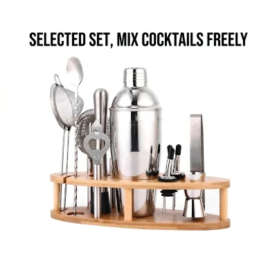 Professional Durable Cocktail Shaker Set with Bartender Tools for Home Bar Party Supplies Hotel Beverage Service