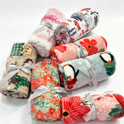 Wholesale Soft Flannel Blanket Warm Throw Blanket for Winter Couch Bed Custom Logo Blanket King Size Cozy Home Gift