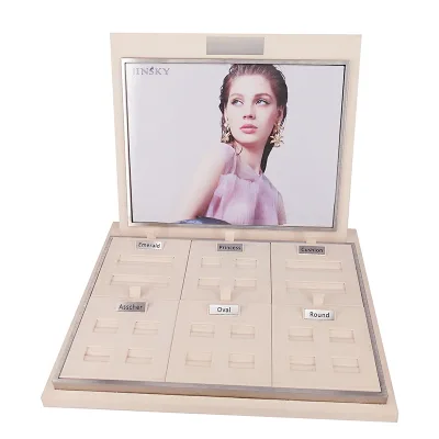 Customized Portable Removable Metal Backboard Jewelry Stand Display Necklace Rings Tray Stand Ring Showing Ring Display