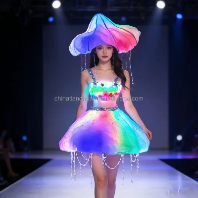LED Jellyfish  Performance Costume  Comfortable Fit Adjustable Size for Adults  Perfect for Stage Shows Festivals