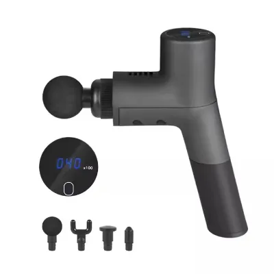 Cordless Handheld Sports Deep Tissue Massager Gun With Attachments Black Silver Pink Wireless Body Deep Tissue Massage Gun