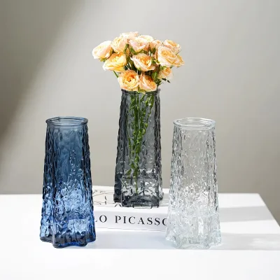 Elegant Turquoise Glass Vase with Branches - Vintage Asian-Inspired Decorative Vase for Living Room, Tea Room, Wedding