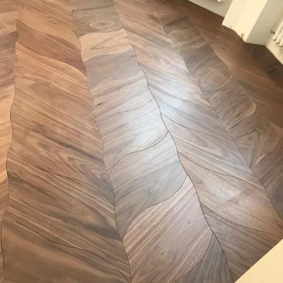 ROHS Multilayer Wire Brushed Black Walnut Grade AB Sustainabel Click 15mm Engineered Leaf Flooring with Supermarket