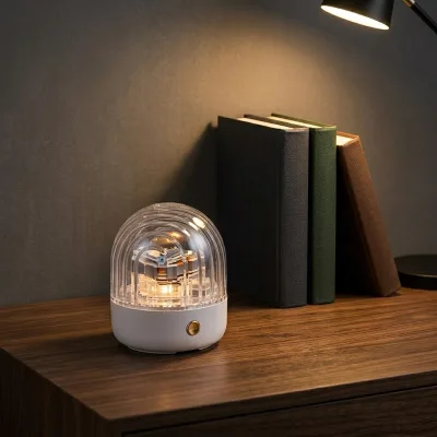 Modern Plastic Ocean Wave Water Ripple Projector Night Light RGB LED USB Rechargeable Table Lamp Bedroom Kids Room Relaxation
