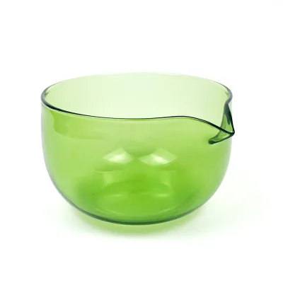 Bambou Hunan Origin Custom Logo OEM Factory Classic Design Green Color Glass Eco-Friendly Food Grade Matcha Chawan Bowl Custom