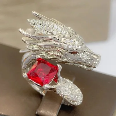 Men Vintage Dragon Ring Adjustable Dragon Rings for Women Dragon Jewelry Gifts