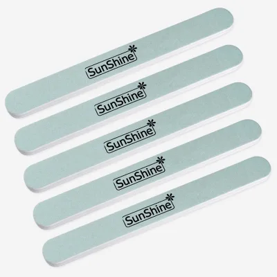 Wholesale Professional Nail Buffer Personalized Green Emery Board Double Sided Stainless Steel Straight Quick Shine Nail File