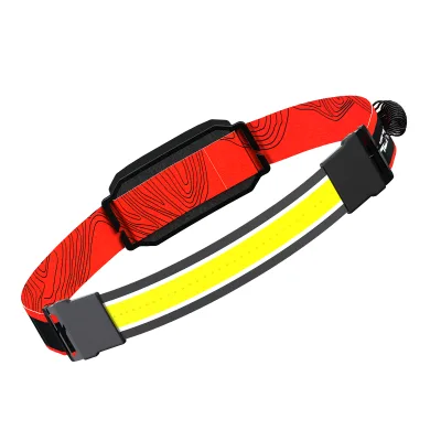 RTS COB LED Bicycle Front Light Wide Flood USB Charging Head Lamp with COB Beads Lithium Ion Battery