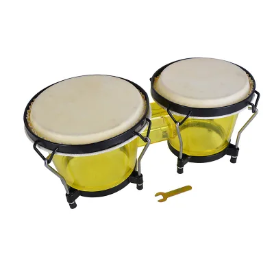 6-Inch & 7-Inch Bongo Drums Wide Rim Connected Plastic Body Western Percussion Instrument Durable Smooth Surface