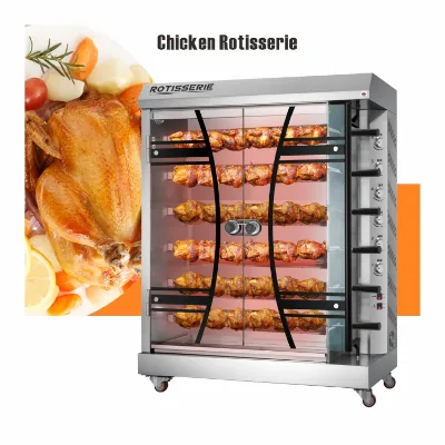 6-rod Cooking Chicken Roasting Machine Maker Commercial Gas Chicken Chicken Grill Machine Brushed Stainless Steel Horno De Pollo