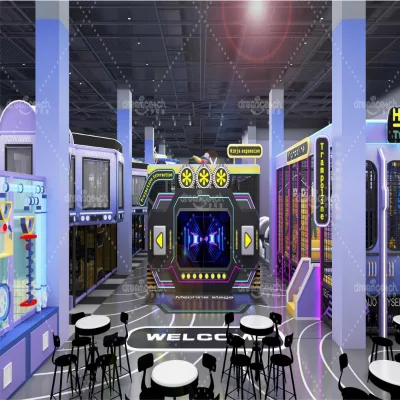 Dream Catch Custom Space Themed Indoor Playground Kids Interactive FEC Center Turnkey Solution with Trampoline for Shopping Mall