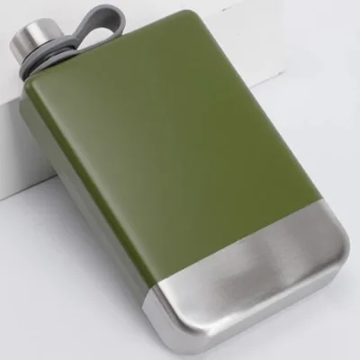 Stainless Steel 304 Food-grade Wine Liquor Flask Slanted Spout Export-quality Spray-painted Custom-made Men 8 oz Lidlight
