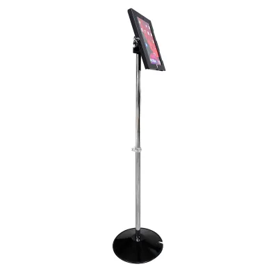 Portable Black iPad Floor Stand 10.2inch and 10.5inch Compatible Metal Material TAA Compliant REACH/RoHS Certified Max 3kgs