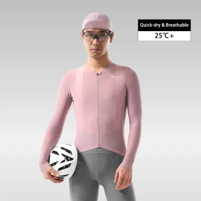 OEM ODM Men's Summer Long-Sleeve Cycling Jersey Active Stretch Eco-Friendly Lightweight Anti-UV Breathable Quick Dry OEM Custom