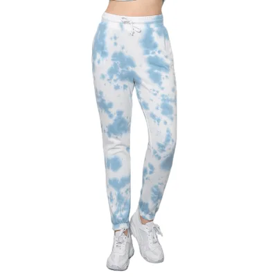 Soft Knit Light Weight Fleece Streetwear Drawstring Sweatpants Tie Dye Sweatpants With Pockets