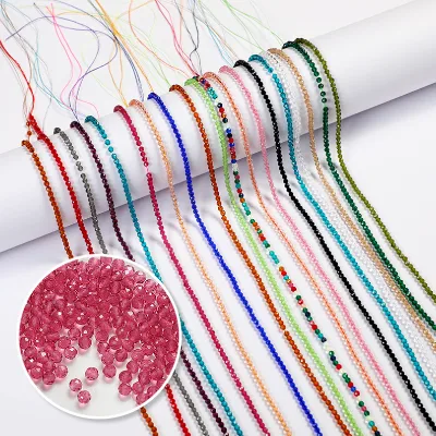 Factory Cheap Price 32 Color 48 Cut Round Glass Beads for Jewelry Making , 2mm Spinel Crystal Glass Beads Jewelry Accessories