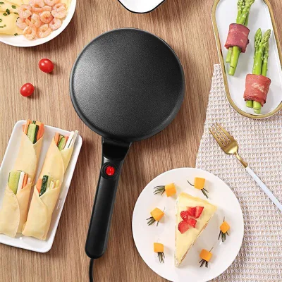 Easy Serving Corded One Touch Nonstick Uniform Heating Curved Electric Pancake and Crepe Maker for Household Cafe Restaurant