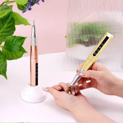 2024 New Popular Colorful Design  Portable Micro/brushless Motor Rechargeable Nail Drill Pen with Base