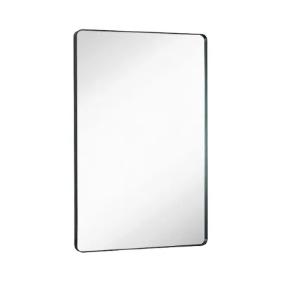 Contemporary Antique Wall Decor Round Rectangular Clean Aluminium Alloy With Black Frame Mirror
