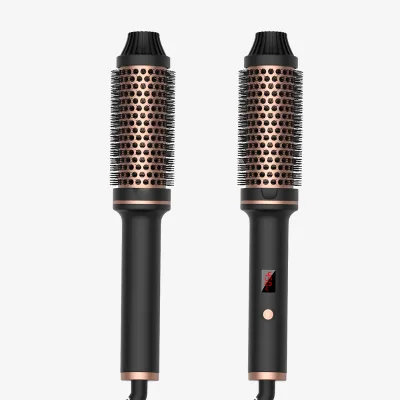 Electric 450°F Dual PTC Fast Heating Round Brush Ionic Hot Hair Straightener Brush Hair Curling Wand Comb Hair Styling Tools