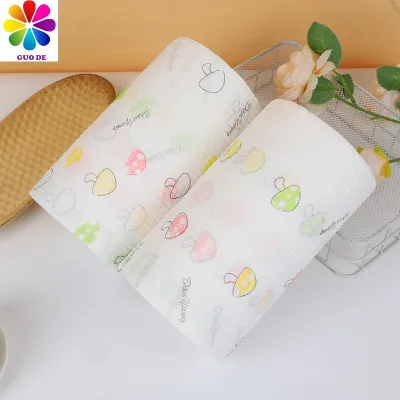 China Supplier Best Price 100% Polyester Non-Woven Microfiber Fabric Disposable Soft Dry Facial Wipes Towel Printed & White