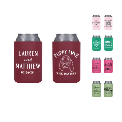 Custom 12oz Cooler Coozies with logo Koozies Insulated Sublimation Beer Can Cooler Coozy with Printed logo