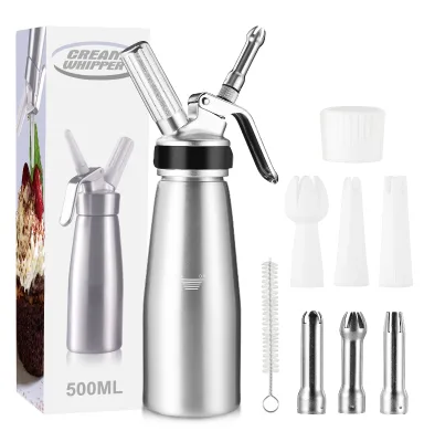 Stainless Steel 0.5L Cream Whipper Dispenser for Fancy Coffee Portable Dispenser Cream Charger