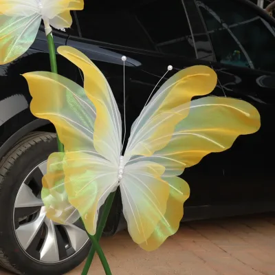 Decorations Gradient Color Butterfly Artificial Organza Butterfly Wedding Home Decoration