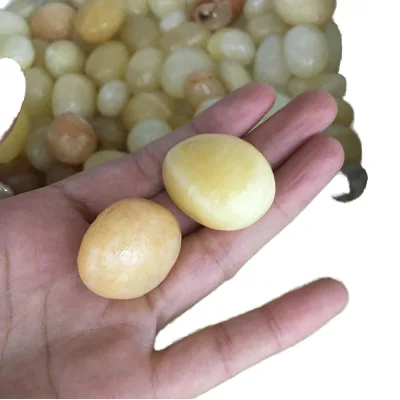 Wholesale Natural Polished Yellow Jade Tumbled Quartz Stones Free Form Healing Crystal Stone for Decoration