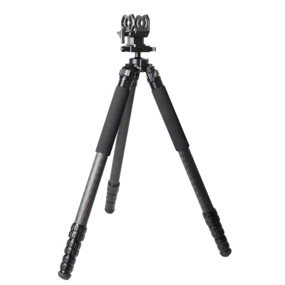 67 Inch Professional Camera Tripod with Panoramic Ball Head Carbon Fiber 10kg Load Capacity Bubble Level