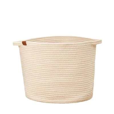 Cotton Rope Storage Basket, Braided Handle, Brown Bin Storage Basket Gift Basket