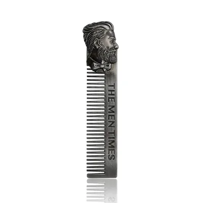Best Selling Multifunctional Hair Oil Comb Beard Stainless Steel Handle Beard Comb for Men