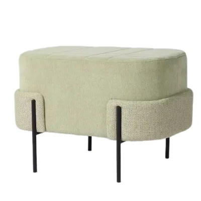 Modern Style Living Room High Quality Grey Leather Ottoman for Siting