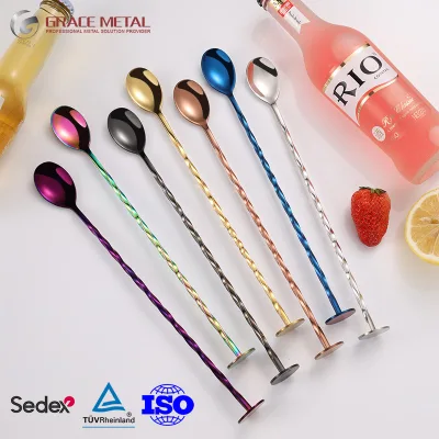 Stainless Steel 304 Luxury Swizzle Sticks Eco-Friendly Bartender Tool for Bar and Party Use